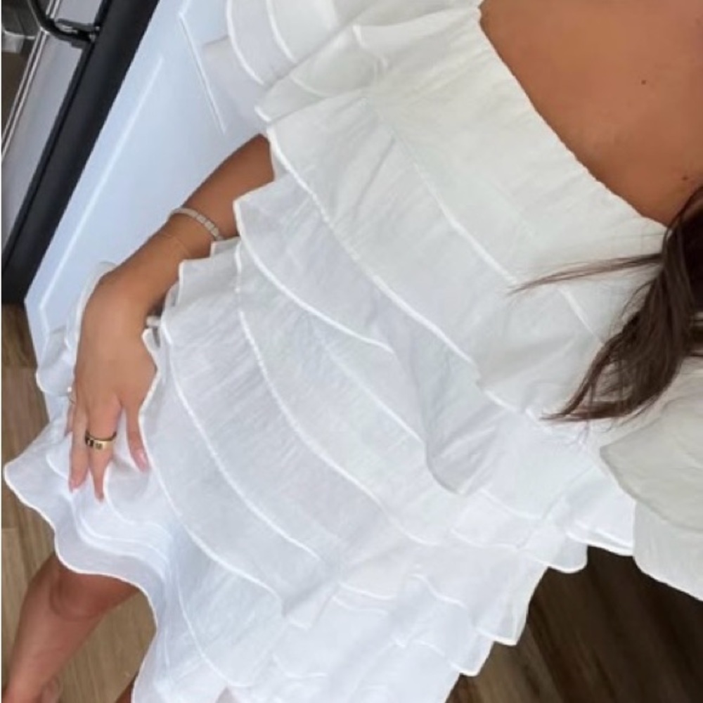 White Ruffled Dress